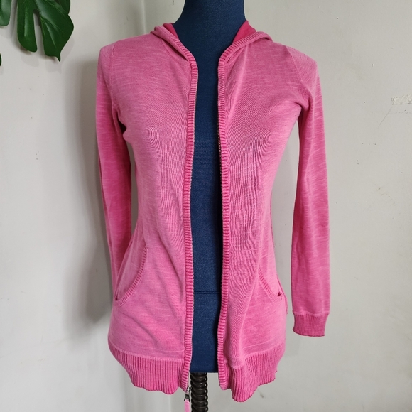 Banana Republic Heathered Pink Cotton Zipper Hoodie Jacket - Picture 2 of 9